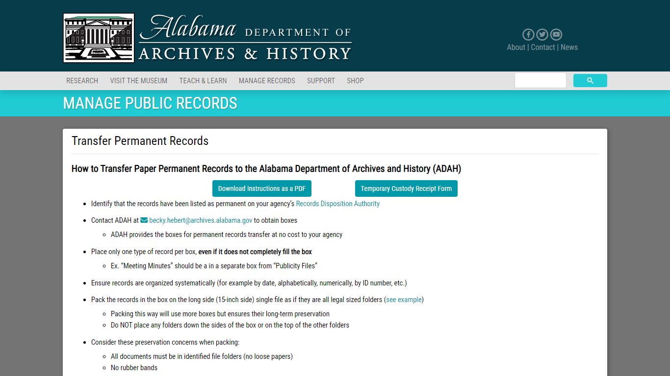 Alabama Department of Archives and History